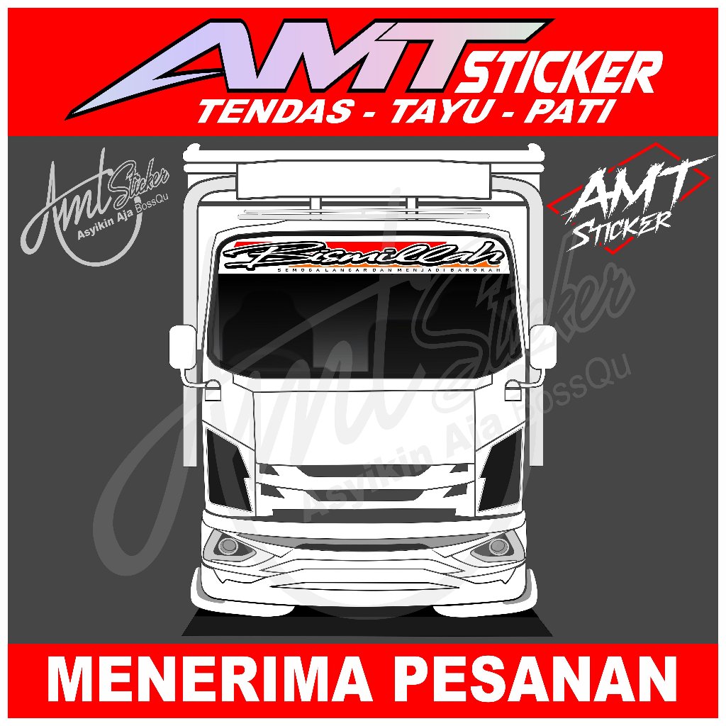 Stiker Blok Kaca Depan Truk Giga - Stiker Printing - Bisa Request