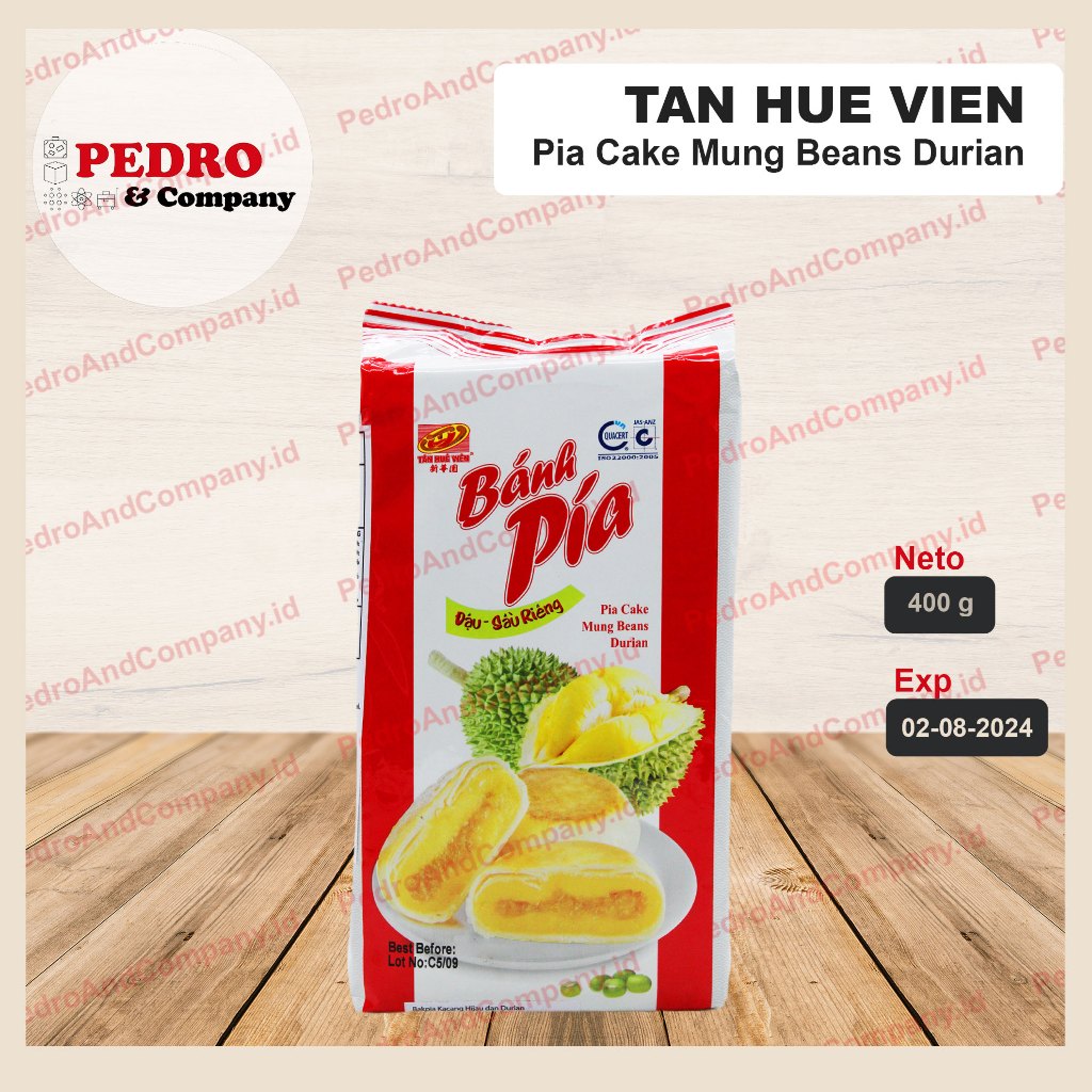 

Banh Pia vietnam Mung Bean Durian 400 gram 4 pc kue kacang hijau duren