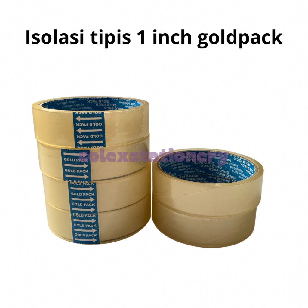 

Selotip Bening / Cellotape Perekat / Isolasi Warna Bening Tipis Ukuran 1 Inch x 60 Yard Goldpack Biru