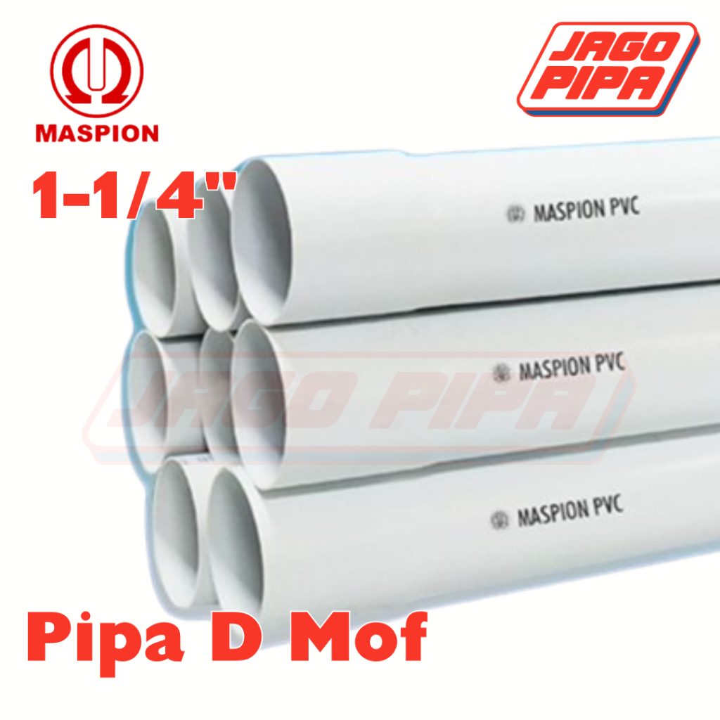 Maspion Pipa D 1-1/4 Inch Putih MOF PVC 4 Meter Paralon 1-1/4 PUTIH