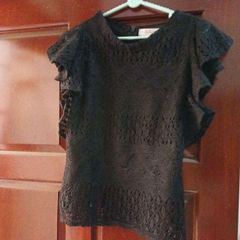 atasan blouse brokat hitam.pl