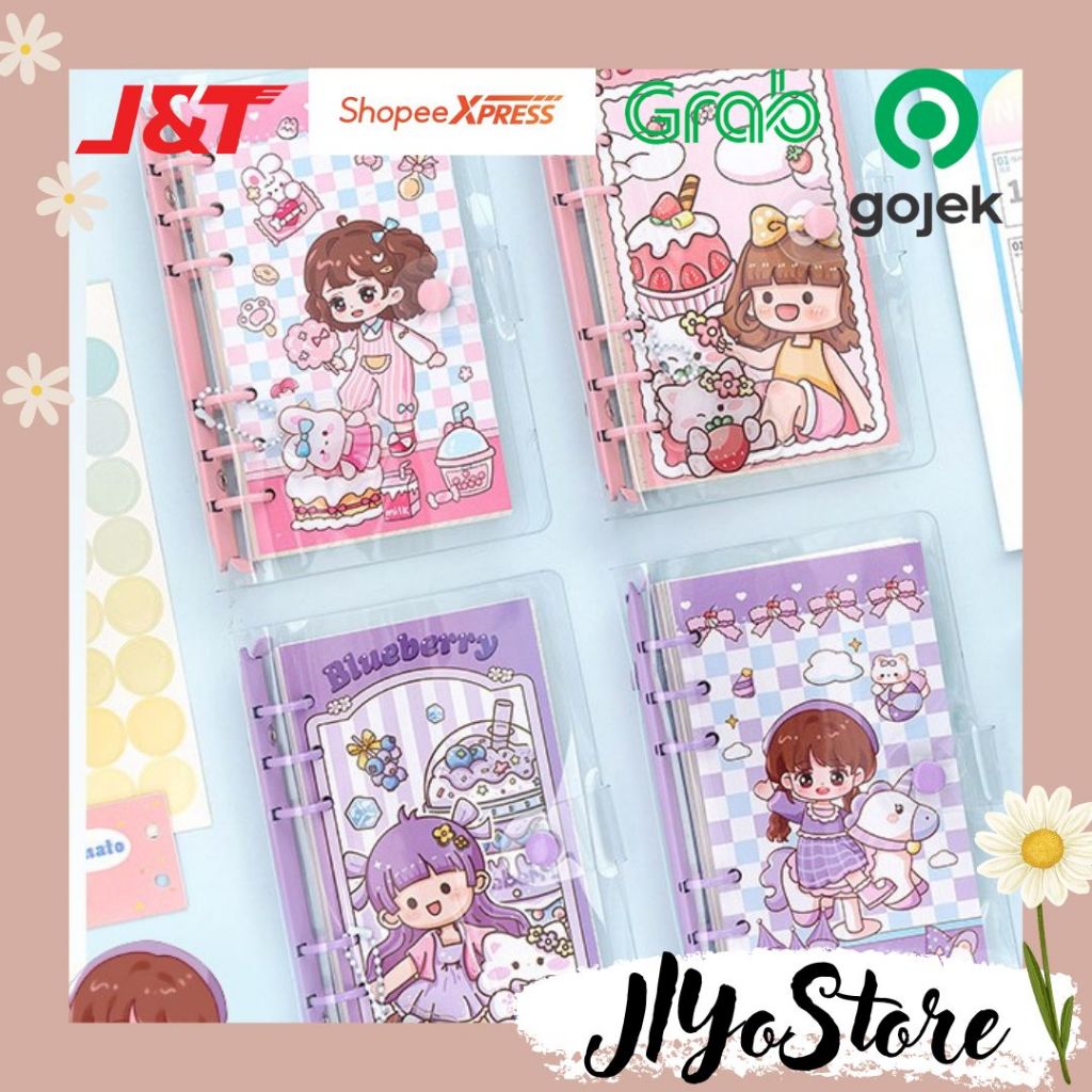 

1set Binder Organizer A6 Kertas Buku Tulis Kartun Stationery Jurnal Journal Scrapbook Aesthetic