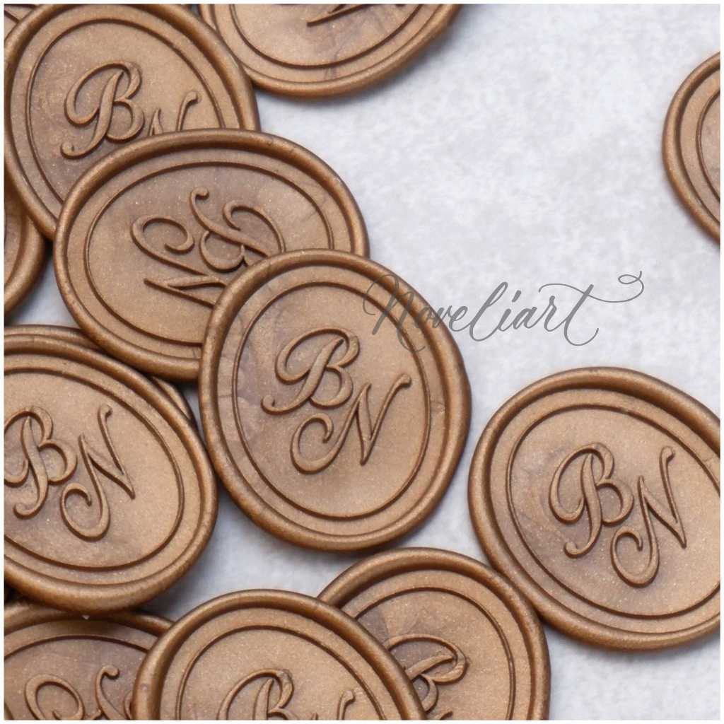 

Wax Seal logo BN NB / initial inisial BN NB / wax seal undangan siap pakai bentuk oval