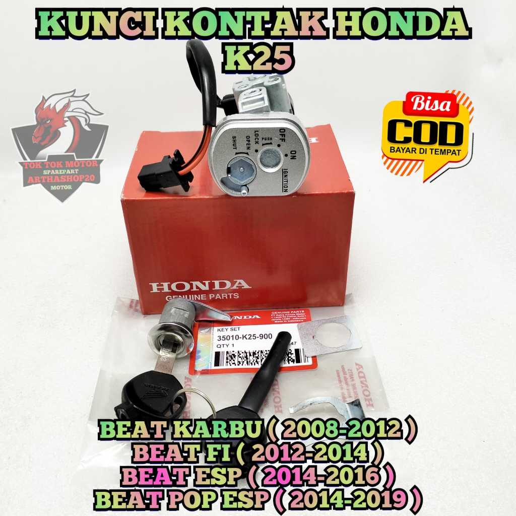 KUNCI KONTAK + Kunci JOK k25 ASLI ORIGINAL motor HONDA BEAT FI injeksi , BEAT POP esp , BEAT fi ESP 