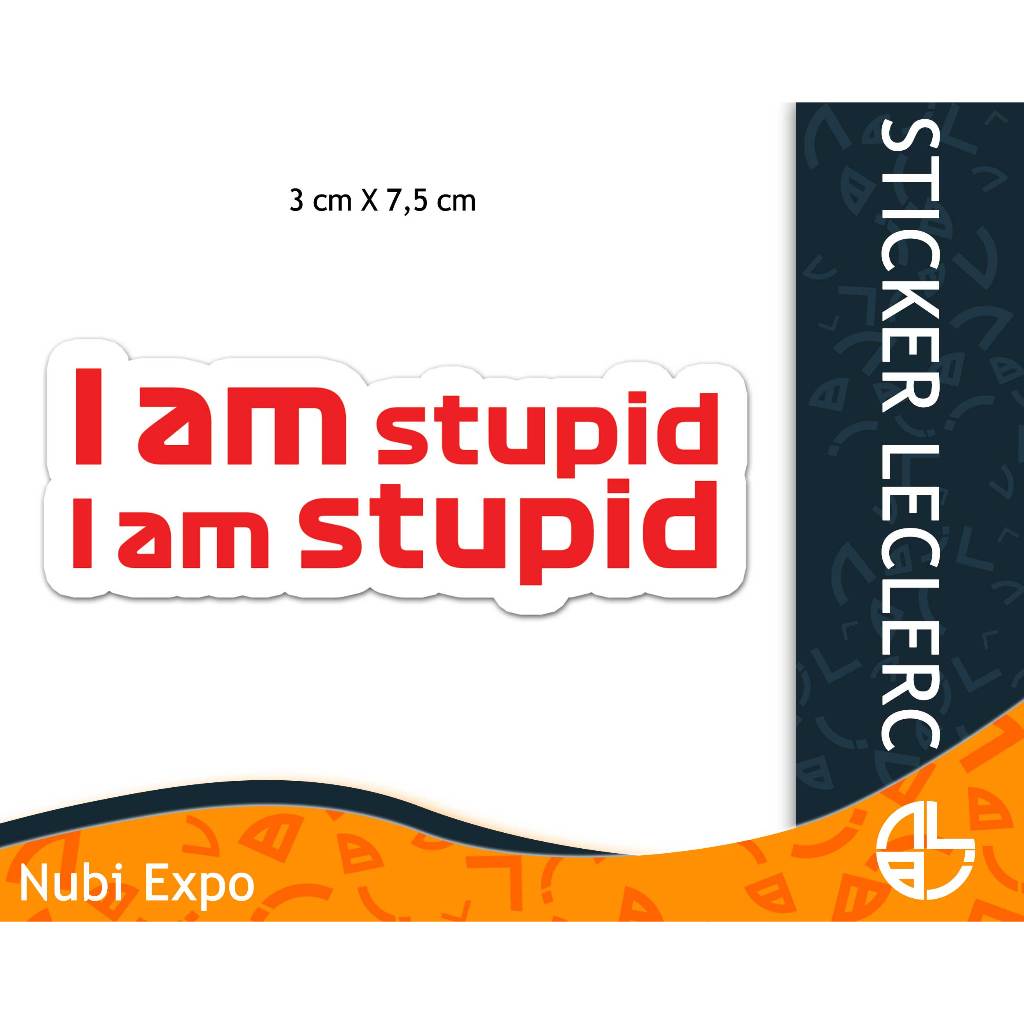

STICKER LERLERC | I am Stupid | die cut sticker