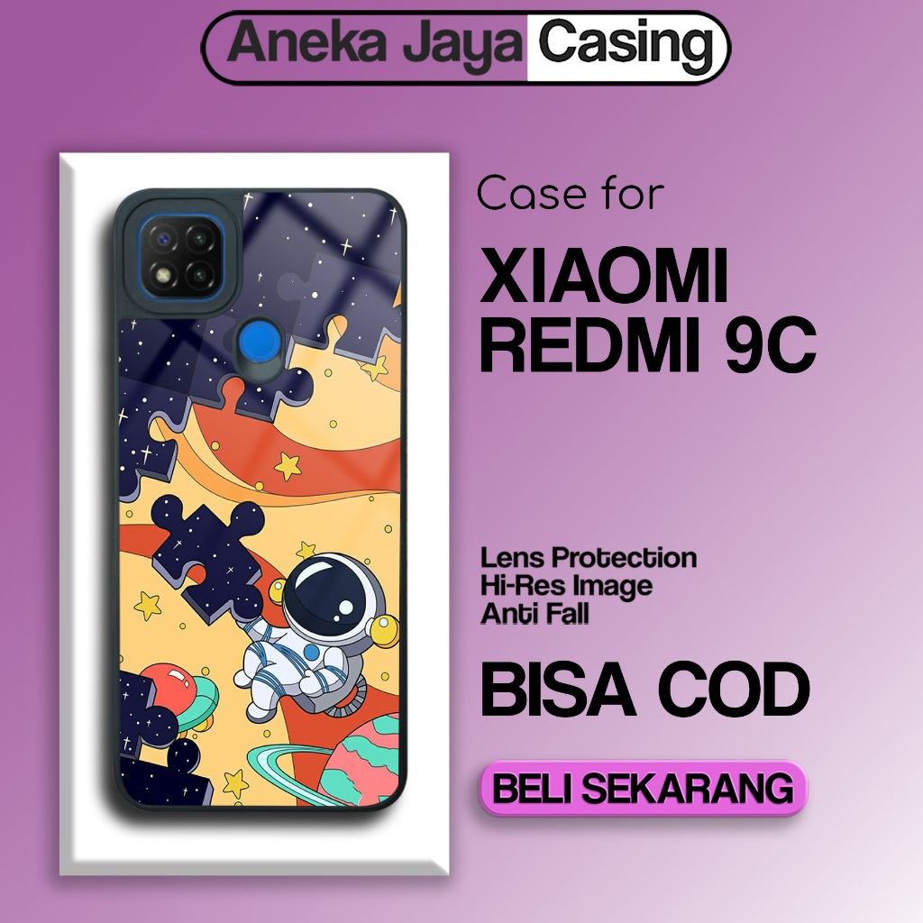 Case Redmi 9C Terbaru - Casing Redmi 9C - Motif Astronot- Hardcase Premium Glossy - Softcase Hp Redm