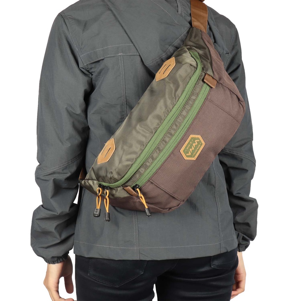 VNM Tas Pinggang Pria Tas Traveling Pria Tas Pinggang Besar Tas Selempang Pria Waistbag Pria RUSTIC