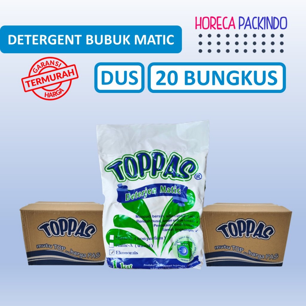 Deterjen Bubuk Matic 1kg / Sabun Cuci Baju Bubuk Ekonomis Toppas