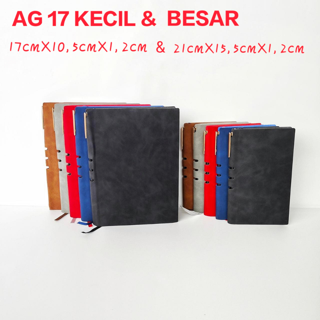 

ag 17 besar dan kecil, buku agenda terbaru, buku tulis, buku agenda promosi, agenda planner, buku kantor, buku custom