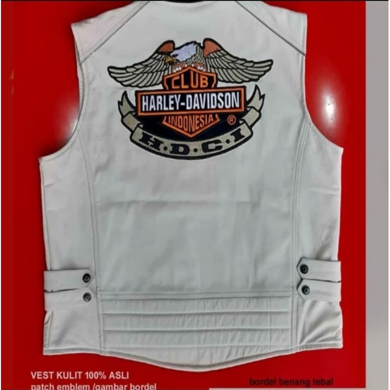 Rompi kulit harley davidson,Rompi HDCI, vest kulit asli