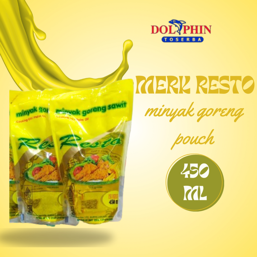 

1 POUCH 450 ML - 400 ML MINYAK GORENG / MINYAK SAYUR MERK RESTO & FITRI