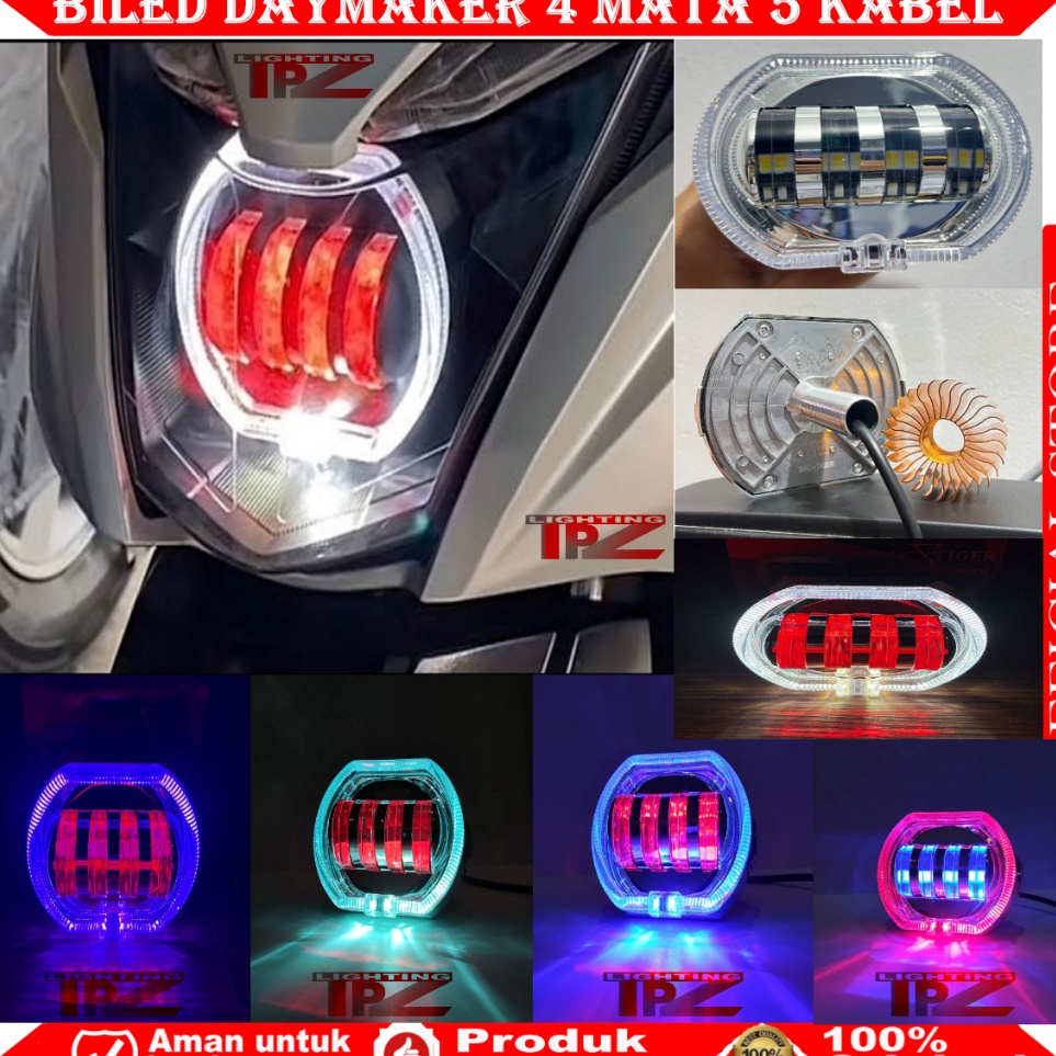 Diskon  ORIGINAL LAMPU BILED DAYMAKER 4 LENSA SHROUD BMW 8D LAMPU TEMBAK CUT OFF BILED 4 MATA BILED 