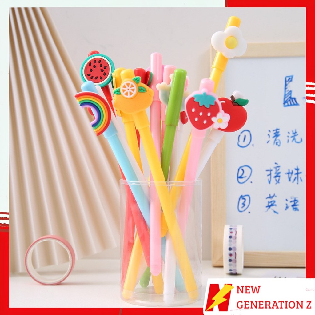 

NGZ Pulpen Gel Karakter Kartun Buah Pena Karakter 3D 0.5mm Lucu Pen Cute Student Japanese Alat Tulis Kantor Sekolah Tinta Cair Ujung Lancip
