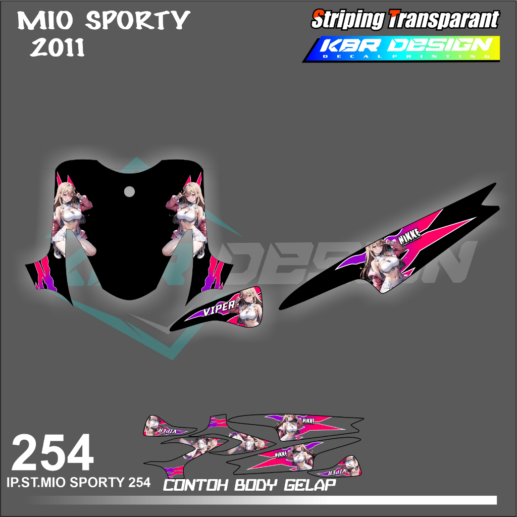 MIO SPORTY 2011 (COD) STIKER STRIPING MOTOR YAMAHA MIO SPORTY 2011 HOLOGRAM DAN TRANSPARAN