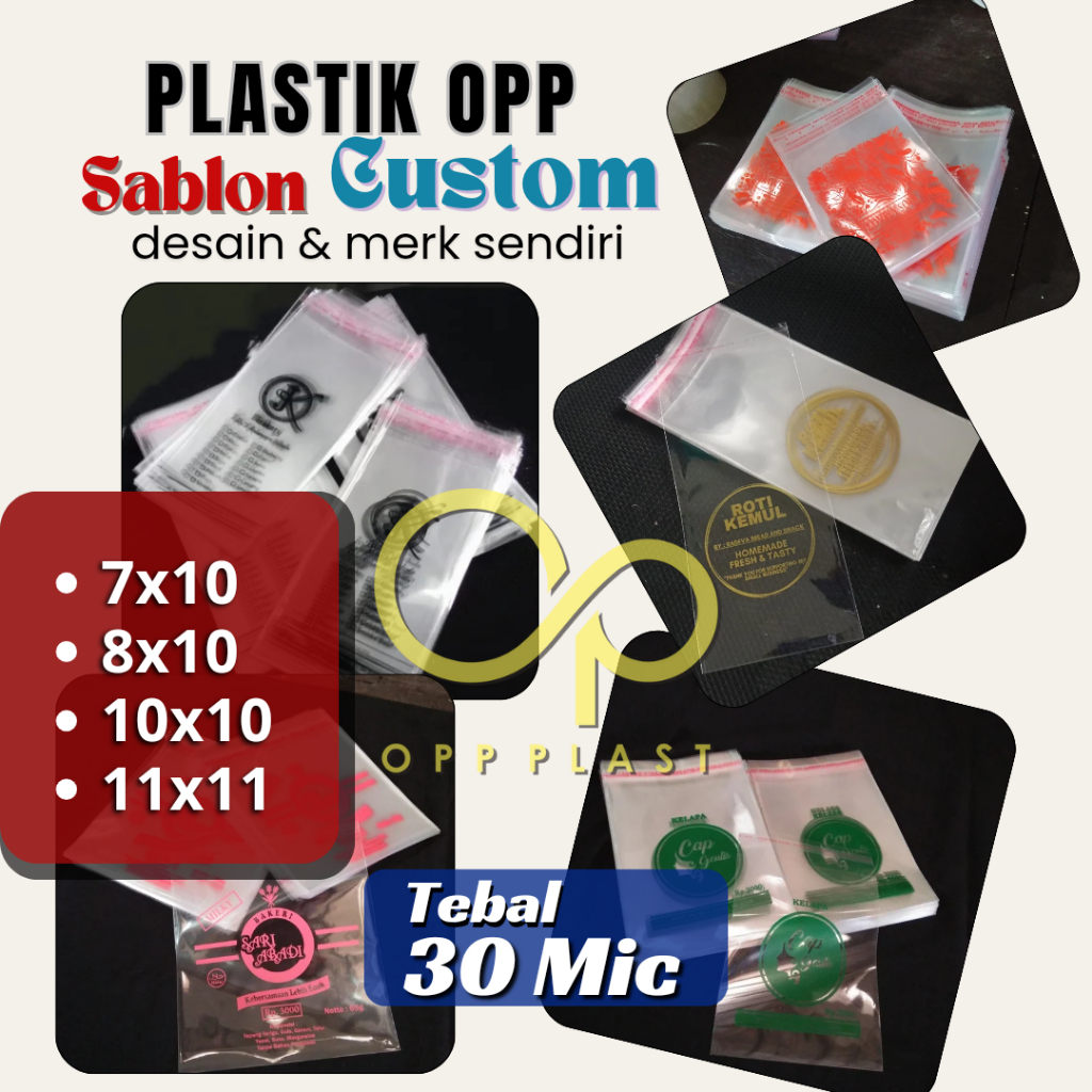 

Plastik OPP Lem Tebal 30 Micron 7x10 8x10 10x10 11x11