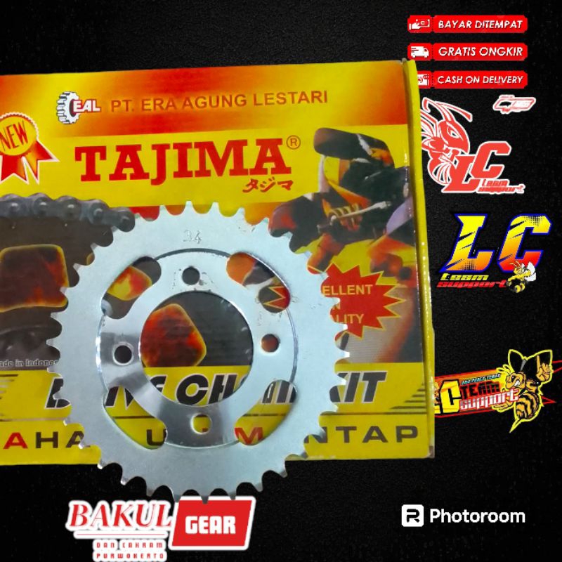 Gear Gir ger Belakang 428 34T GRAND ASTREA PRIMA WIN SUPRA LAMA SUPRA FIT LAMA MOCIN original 34 typ