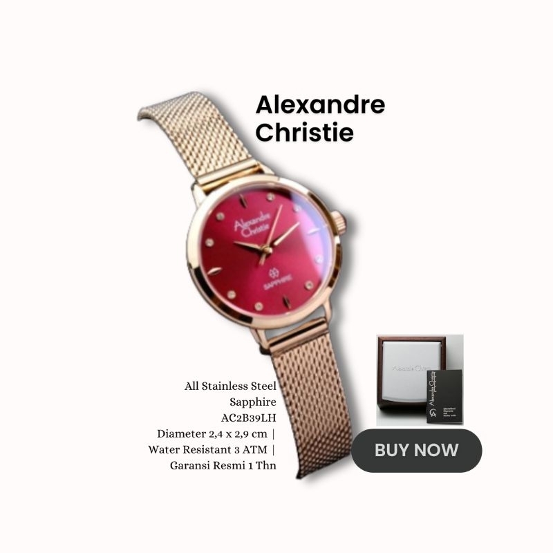 JAM TANGAN WANITA ALEXANDRE CHRISTIE ORIGINAL AC2B39 ALEXANDER CRISTIE CEWEK RANTAI PASIR AC 2B39 FL