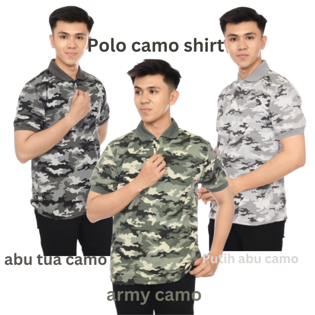 Kaos Polo shirt Motif Loreng | Kaos Polo Camo