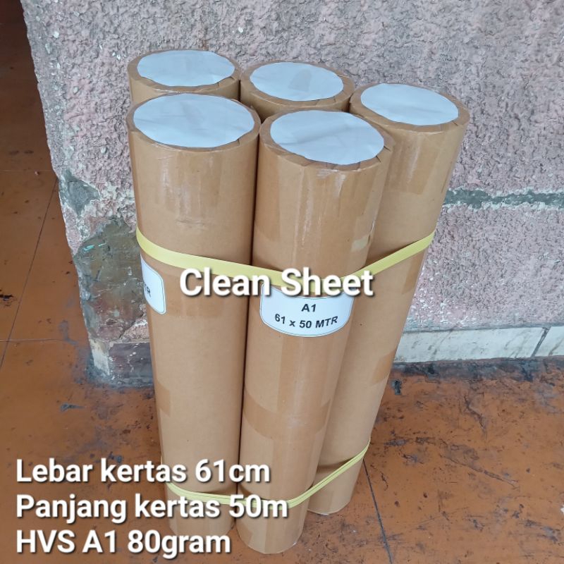 

Kertas HVS roll A1 80 gram 61cm x 50 meter