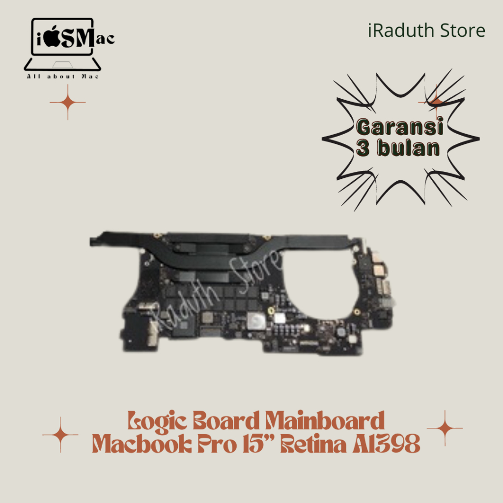 Logic Board Mainboard Macbook Pro 15” Retina A1398
