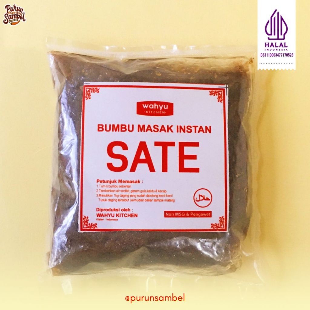 

Purun Sambel Bumbu Sate Kambing Ayam 65 gr Halal Homemade Tanpa MSG Tanpa Pengawet Bumbu Dapur