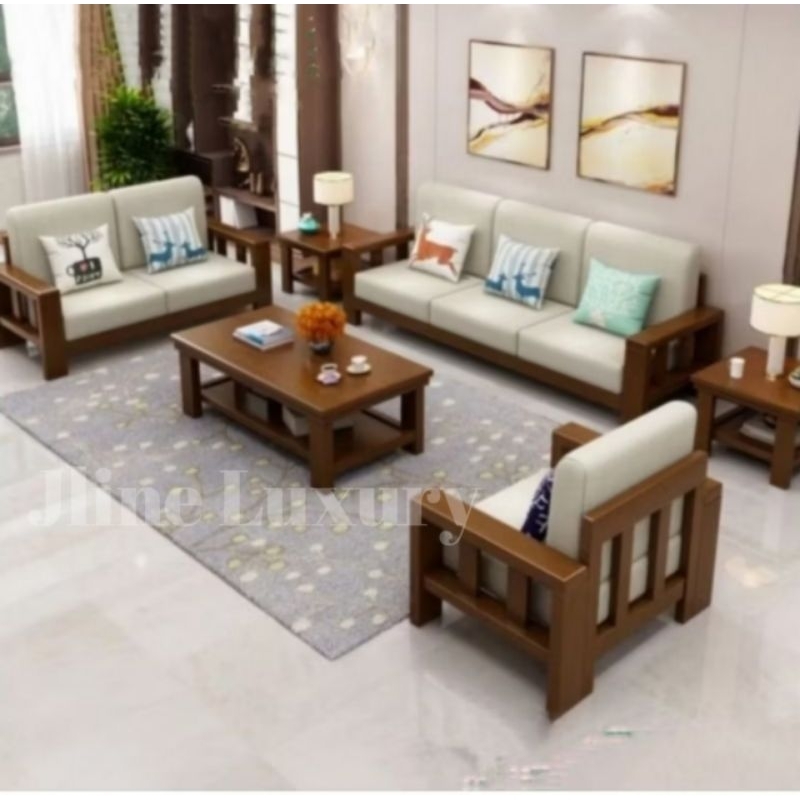 set sofa jati minimalis modern