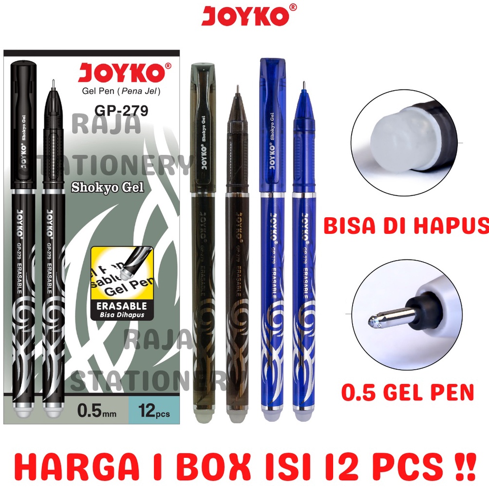 

Star JOYKO ERASABLE GEL PEN HITAM BIRU PULPEN PEN BISA DIHAPUS JOYKO LUSIN GP279 12PCS