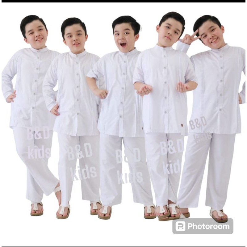 koko Anak lengan pendek putih//koko putih