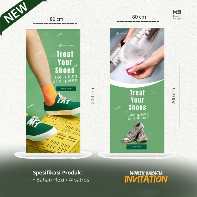 Cetak Banner Standing Banner X Banner Usaha Cuci Sepatu Laundry Sepatu Kekinian