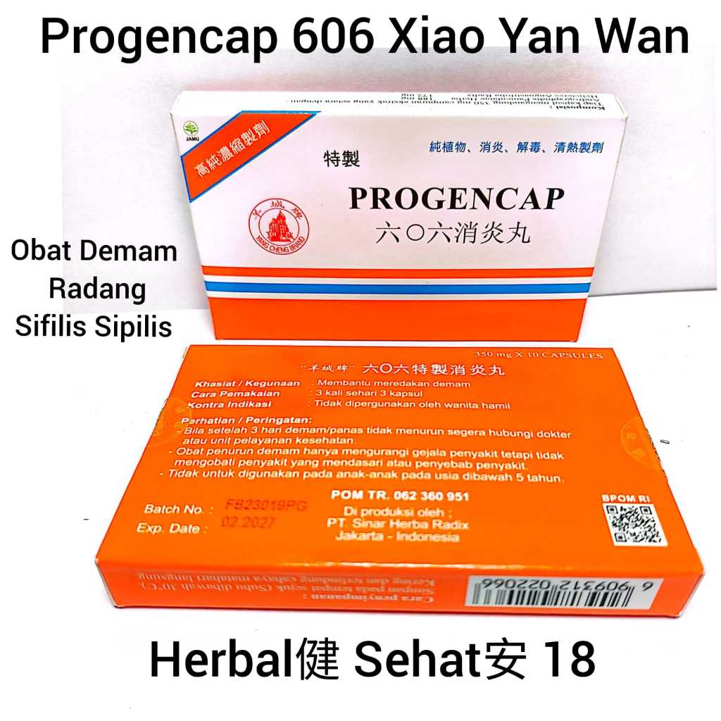 

Progencap Specific 606 Xiao Yan Wan 10 Kapsul - Obat Demam Radang Sifilis Sipilis