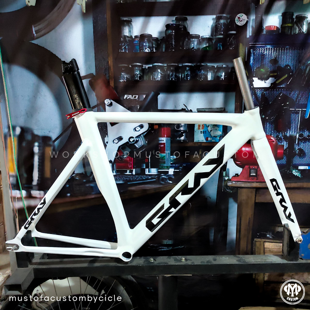 Frame Sepeda Fixie Custom / Handmade Model Grey Hi-ten Steel - Mustofacustom