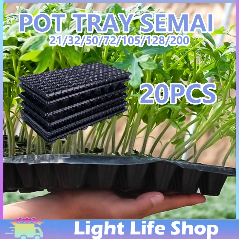 【20 Pcs】Tray Semai Alat Semai Benih Pot Hidroponik Potray 0.68mm Ketebalan Seedling Pot Tray Semai