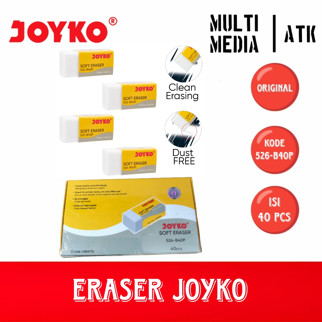 

Arm STIP / ERASER / PENGHAPUS JOYKO B40P (ISI 40 PCS)
