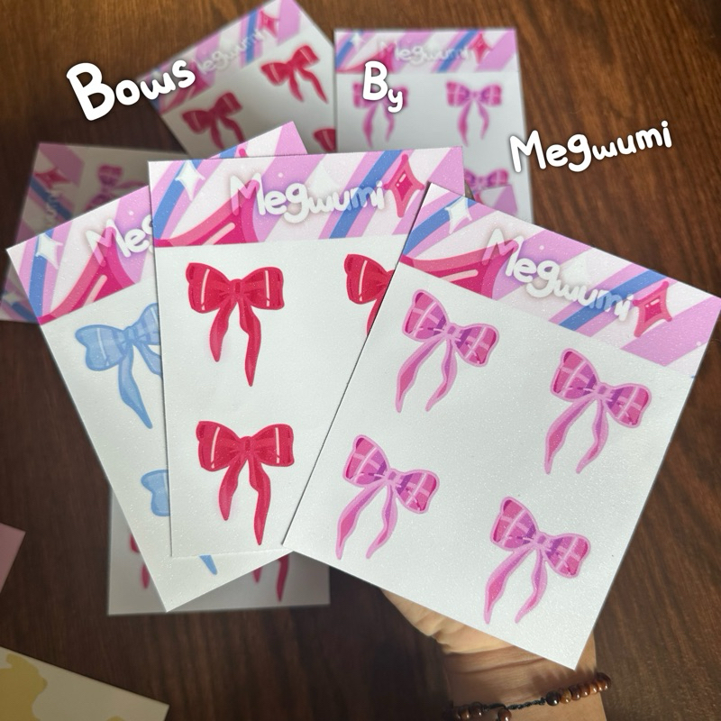 

megwumi - Bows/pita Sticker-sheet GLITTER kiss cut