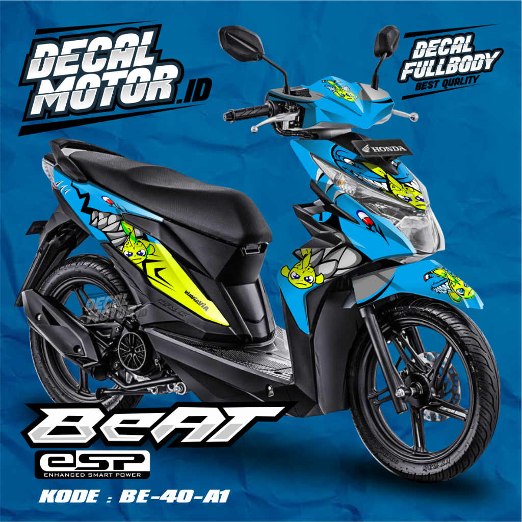 Decal Stiker Beat ESP Full Body Racing Orange - Sticker Decal Honda Beat ESP Variasi Custom