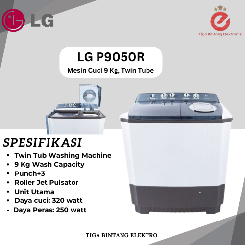 Mesin Cuci 2 Tabung LG WP 9050R (9KG)