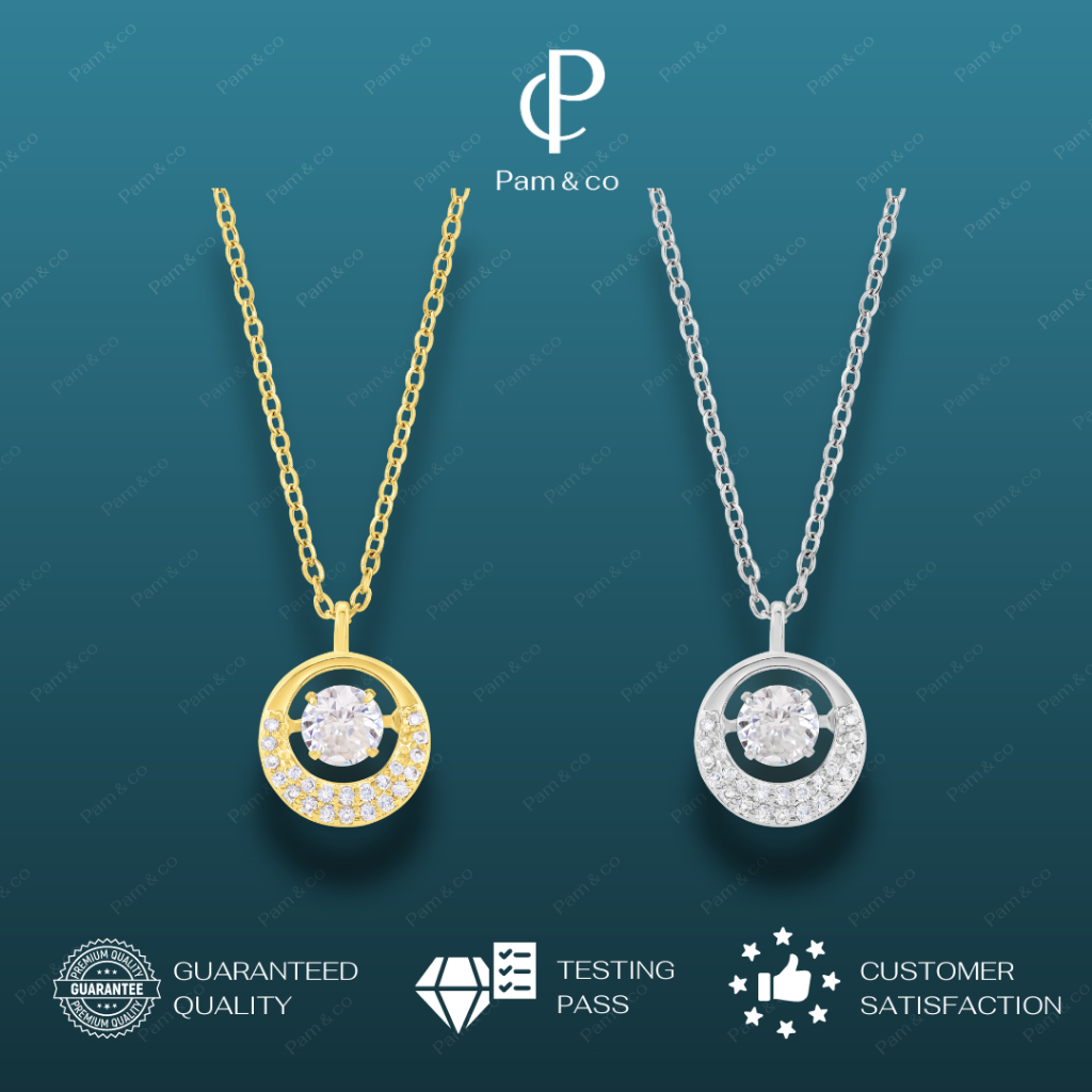 Pam & Co - Luna Liontin Bulat | Liontin Kalung | Liontin Titanium | Kalung Permata