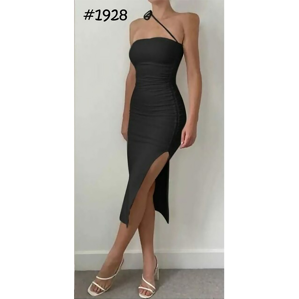 1928 Dress Sexy Korean Style Midi dengan Tali Strappy Kekinian - Baju LC sexy Nyanyi Dangdutan Club