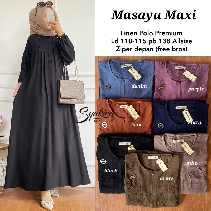 MASAYU LIORA DEVITA FELISA RAISA MAXY MIDI DRESS GAMIS POLOS PREMIUM ORIGINAL
