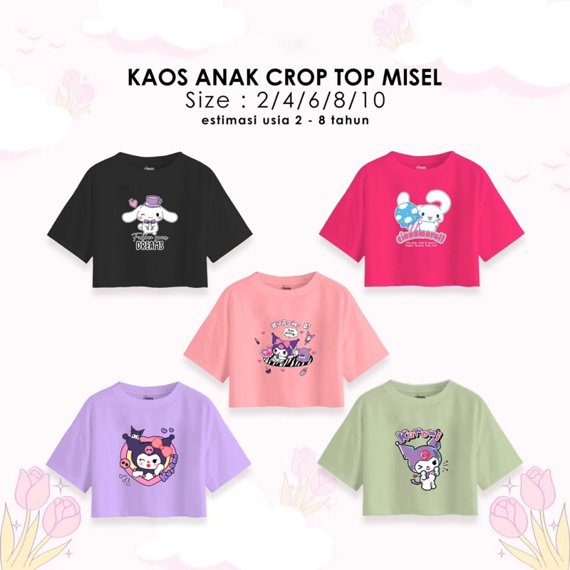 LAST STOK 2-8TH KAOS OVERSIZE ANAK KUMA SHIRT KUROMI/MELODY