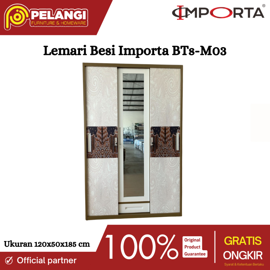 Lemari Besi Importa BTs-M03 | Lemari Besi 3 Pintu | Lemari Besi Pintu Sliding | Lemari Besi