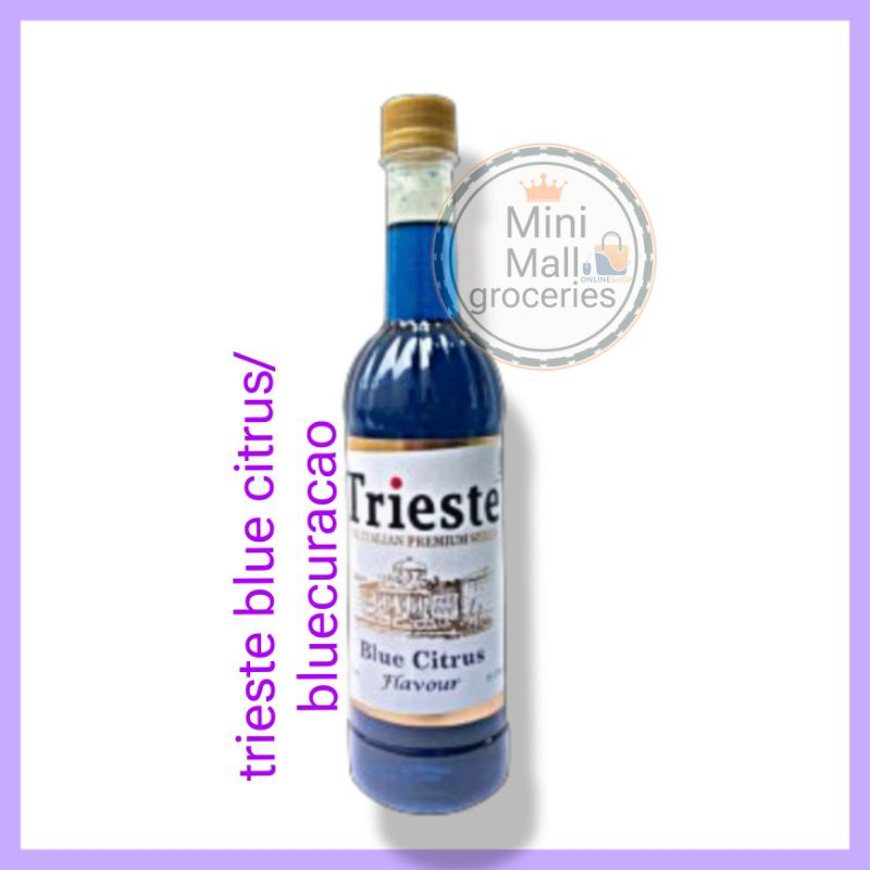 

syrup trieste blue curacao 650 ml / sirup trieste premium blue citrus flavour 650ml