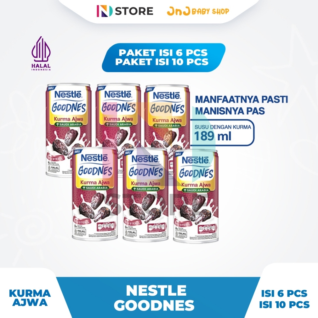 

Nestle Goodnes Kurma Ajwa Kemasan 189Ml Isi 6pcs dan 10pcs