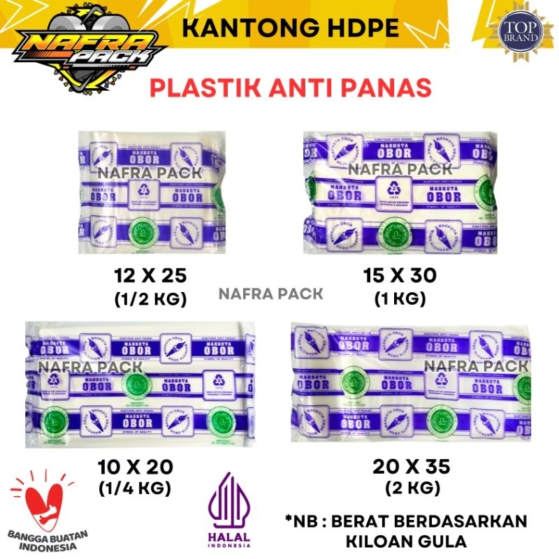 TN17 OBOR Kantong Plastik HDPE tebal anti panas tahan panas ukuran 10x20 12x25 15x30 20x35 30x45