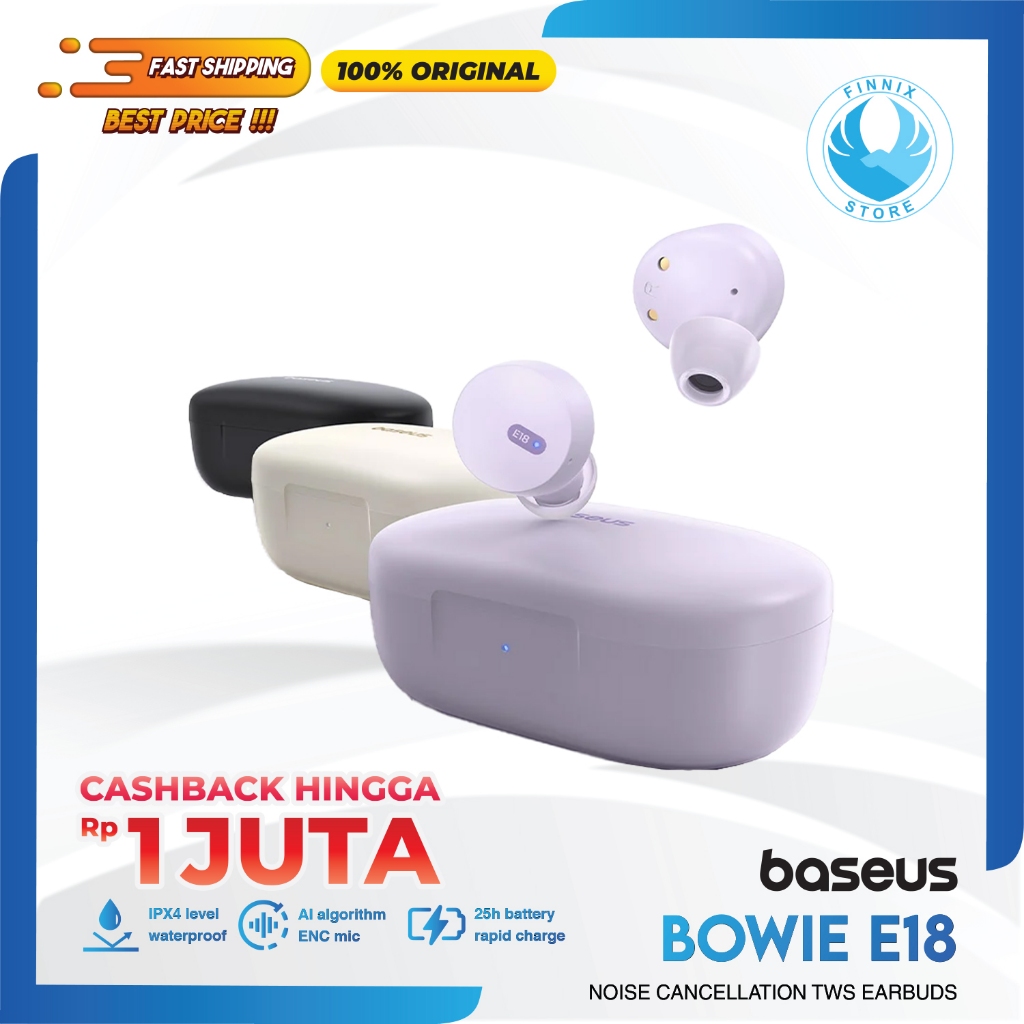 Baseus Bowie E18 TWS Earphone Bluetooth Earbuds Bloetooth Erphone IPX4 - Headset Henset
