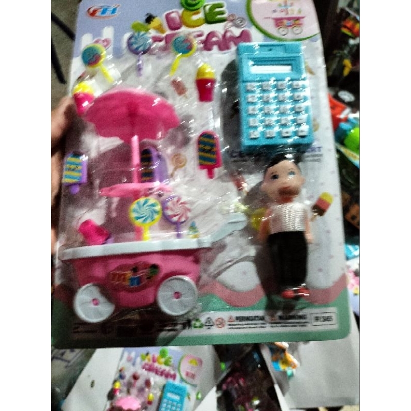 promo mainan anak gerobak ice cream+kalkulator set mainan anak anak fi565