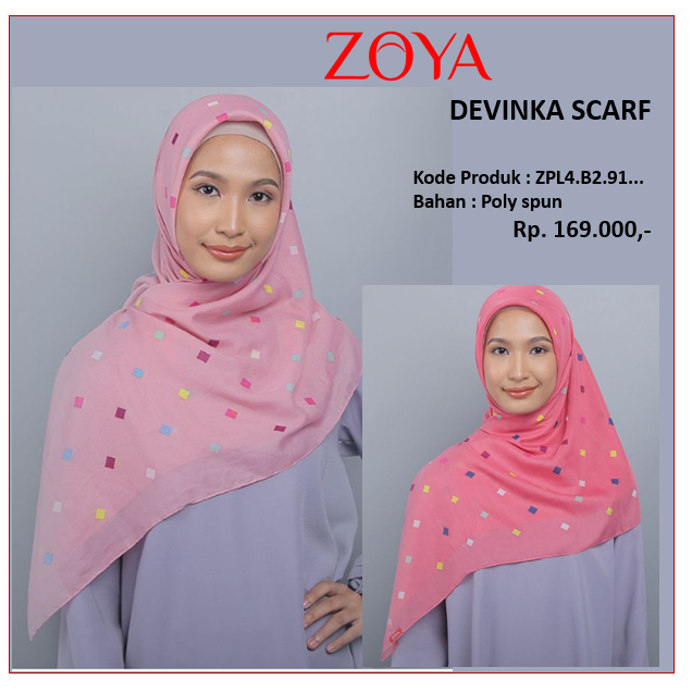 Zoya Devinka Scarf-Hijab Segi Empat