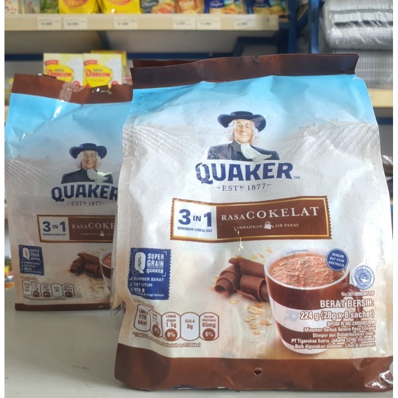 

Quaker Cokelat Instant / Quaker 3 in 1 Coklat / Quaker Outmeal 3 in 1 Chocolate