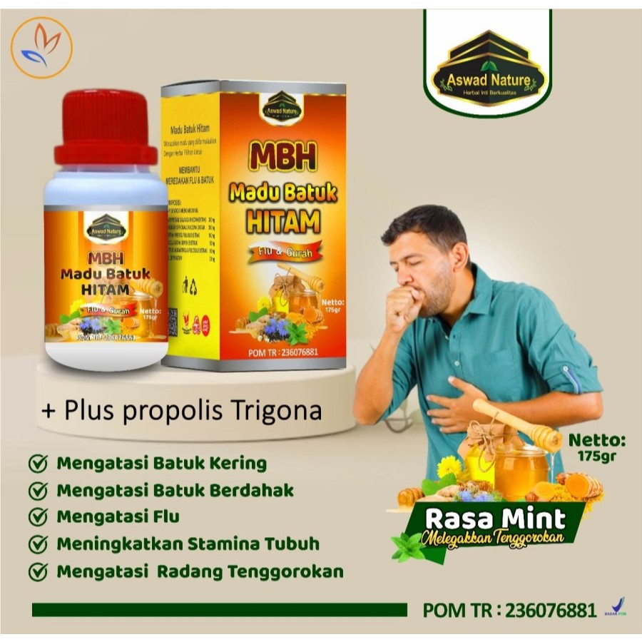 MBH madu batuk hitam flu & gurah nature aswad propolis trigona 175 ml