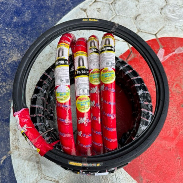 ban vee rubber veerubber depan 45 90 45/90 17 set ban dalam v329 gk329